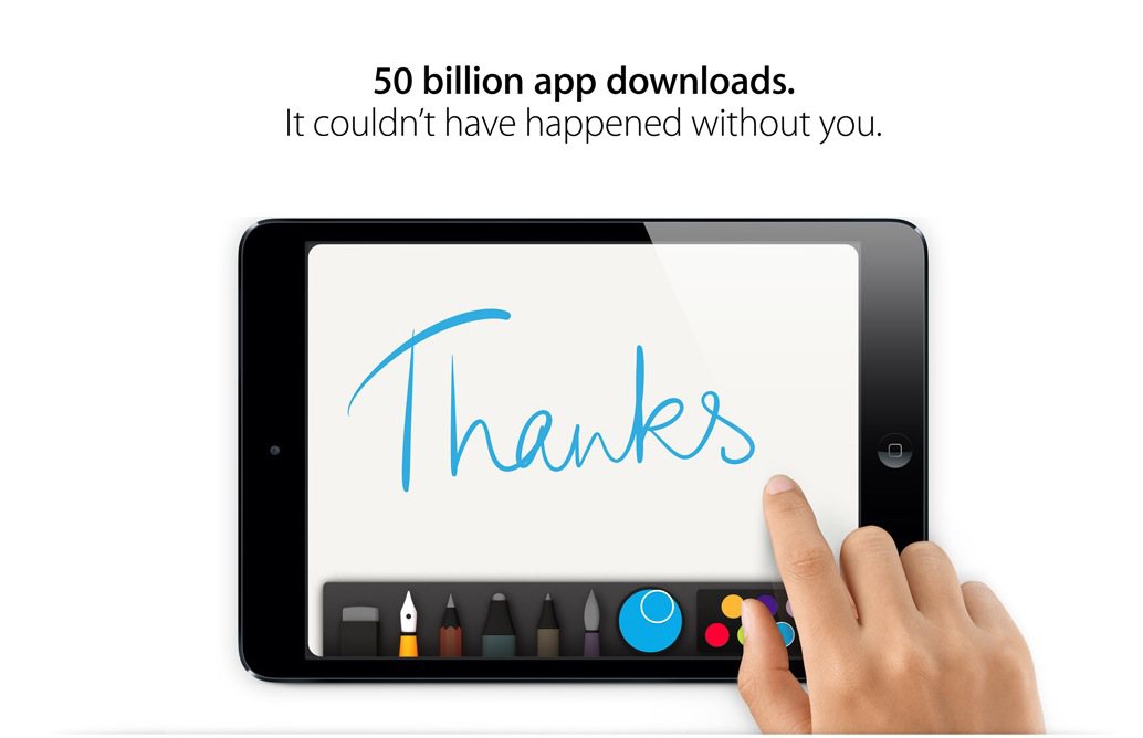 apple 50 billion downloads new milestone greekiphone